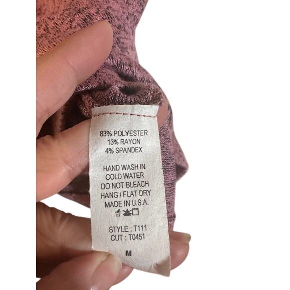 Always Heathered Dark Pink Batwing Sleeve Tunic Blouse Women Sz M - Picture 6 of 6
